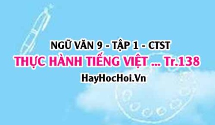 Soạn bài Thực hành tiếng Việt trang 138, 139 Ngữ văn lớp 9 tập 1 Chân trời sáng tạo